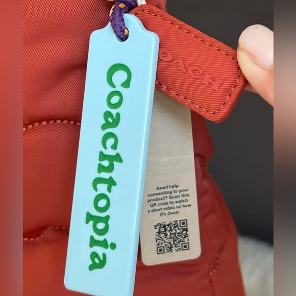 Coach Dark Orange Quilted Tote Bag - Picture 3 of 15